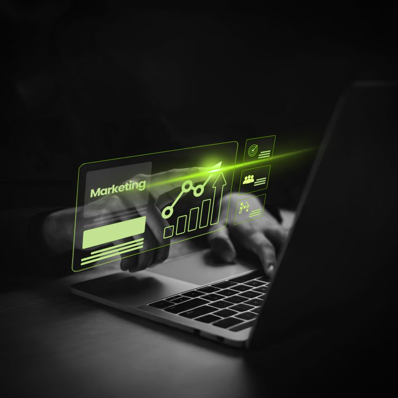 Ad (advertise)  show laptop display screen from advertisers on internet. Ads banner campaign to target. Online Advertising, ad on internet, digital marketing concept.